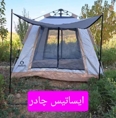 چادر مسافرتی و کوهنوردی 8 نفره اتوماتیک نیلوفری ( سایه بان دار و دوپوش )