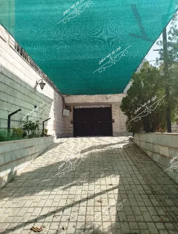 شید سایبان سبز 80 درصد(ابعاد 6 در 4) دوردوزی شده و حلقه دار