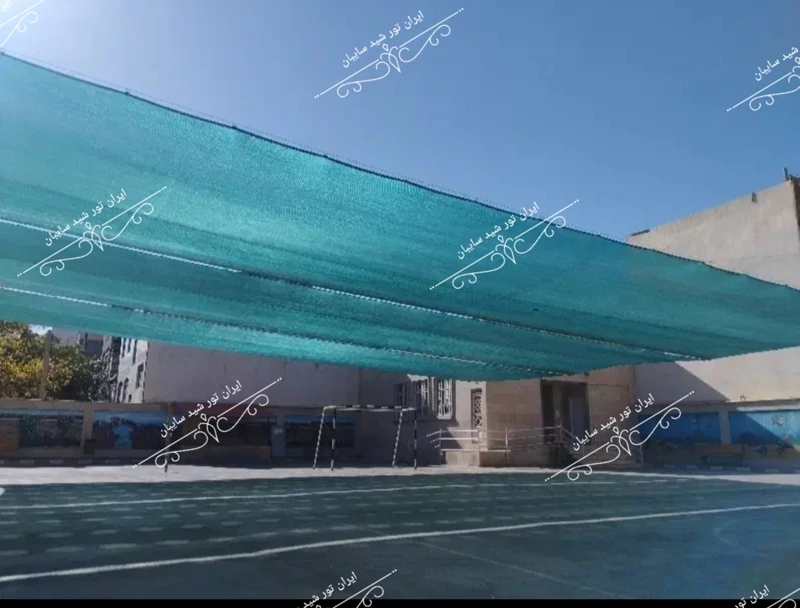 شید سایبان گلخانه تراکم 80 درصد(ابعاد 20 در 10) دوردوزی شده و حلقه دار