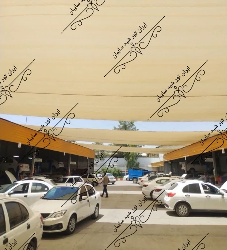 شید سایبان 90 درصد کرم (ابعاد 9 در4 )دوردوزی شده و حلقه دار