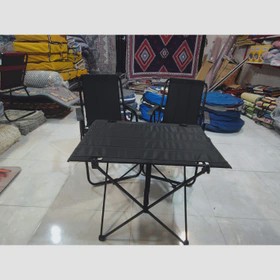 میز و صندلی مسافرتی تاشو ست دو نفره مشکی