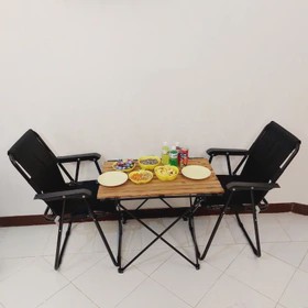 صندلی و میز چوبی (ست دونفره) تاشو